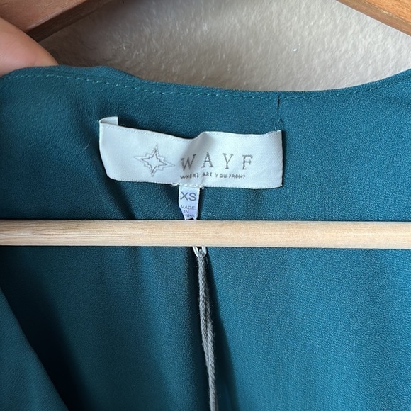 NWT WAYF Tiered Teal Green Ruffle Maxi Dress - Picture 6 of 11